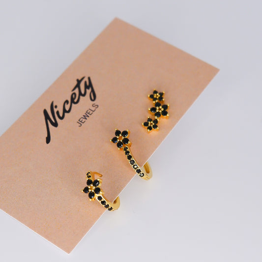 Pack Dourado e Pretas Flores