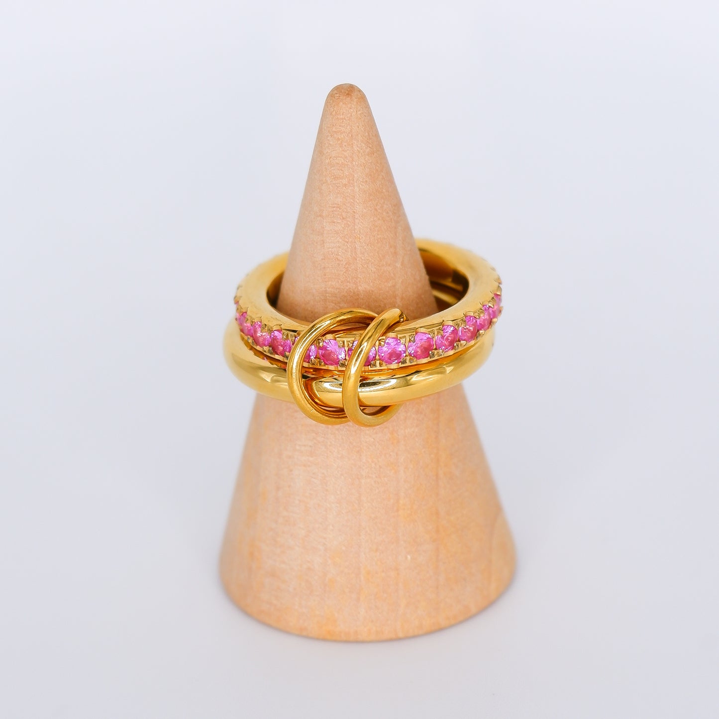 Anel Brilhante Duplo Rosa