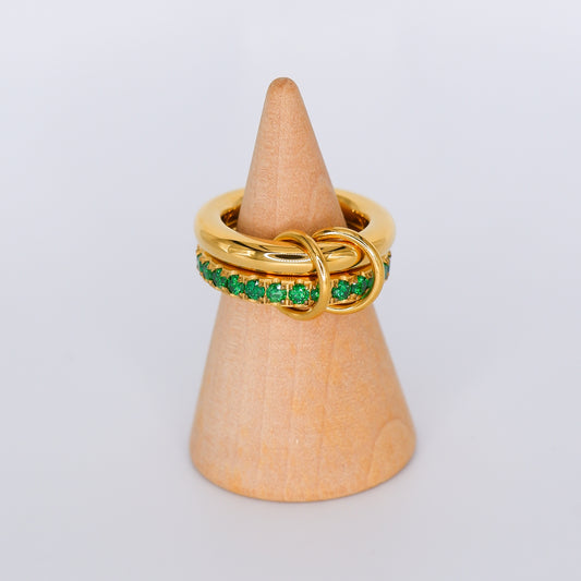 Anel Brilhante Duplo Verde
