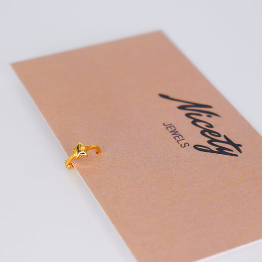 Mini Argola 6mm S925 Dourada Estrela