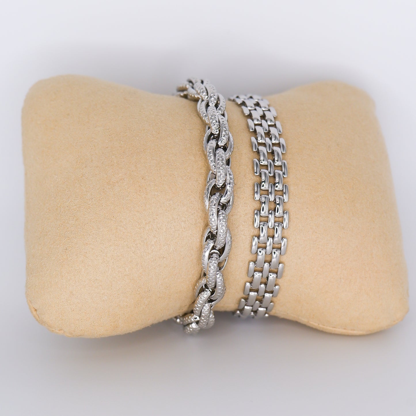 Pulseira Aço Inoxidável Corrente e Malha
