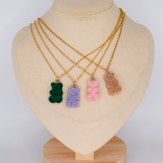 Colar Urso de Veludo