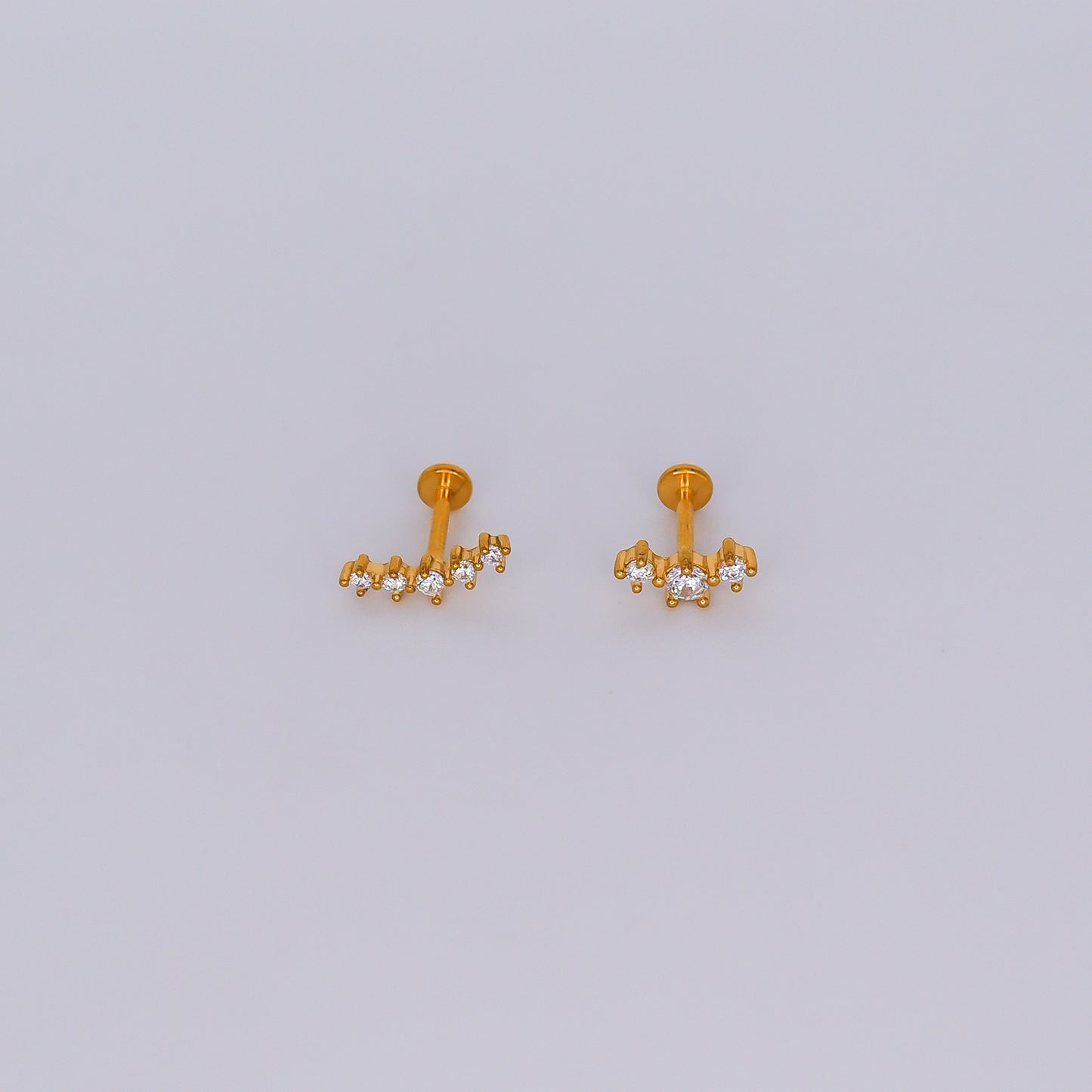 Piercing Achatado Brilhos Curvos