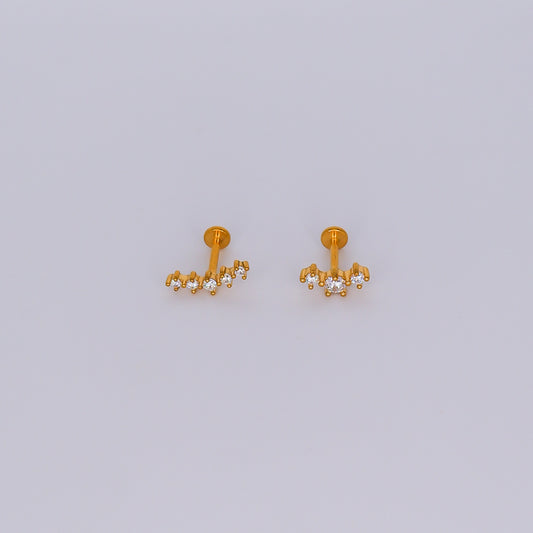 Piercing Achatado Brilhos Curvos