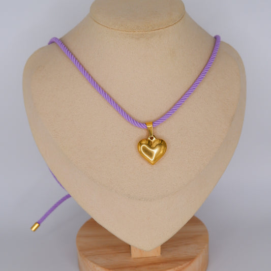 Colar de Corda Roxa com Pingente Colares