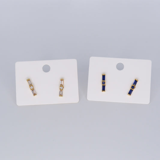 Brinco de Espeto 3 Brilhos Transparentes e Pretos