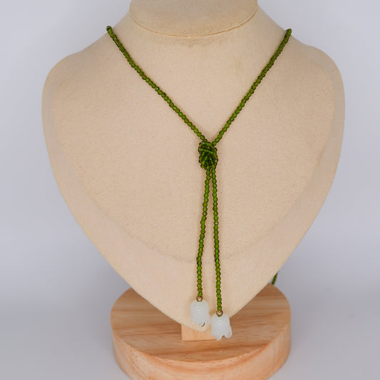 Colar Fio Verde com Pendentes