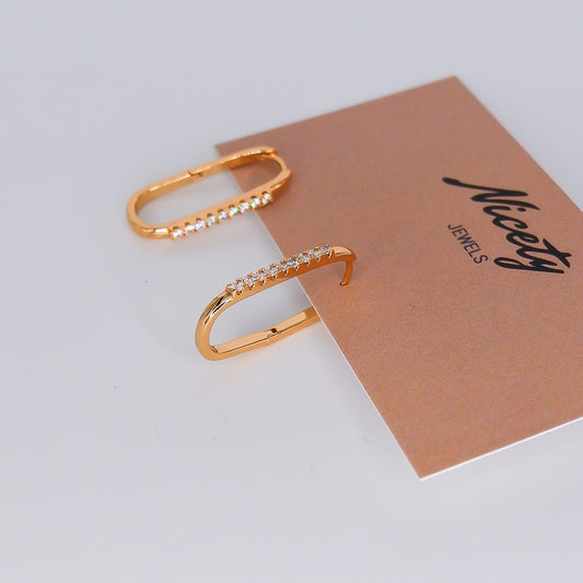 Argola Hipoalergénica Retangular com Brilho