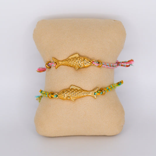 Pulseira Aço Inoxidável de Fio Ajustável Peixe