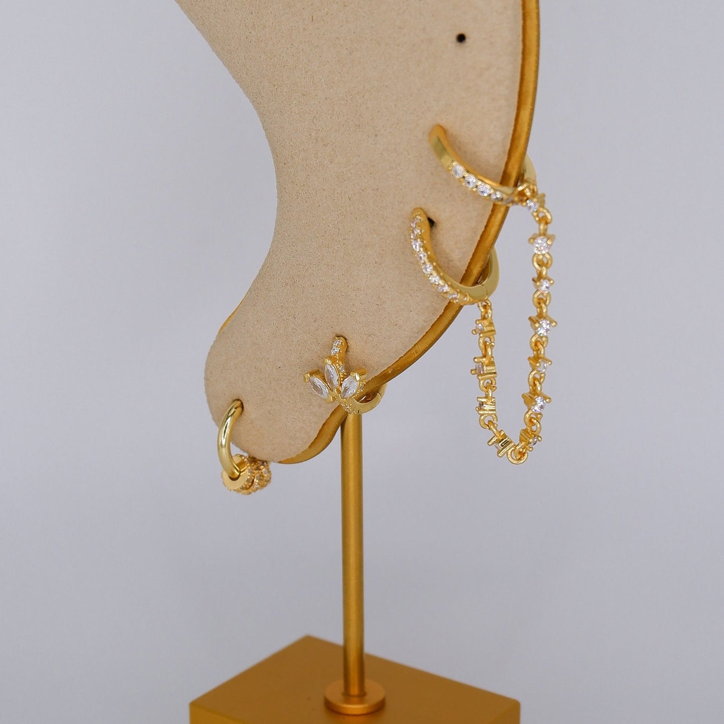 Argola S925 Transparente c/ Brilhantes