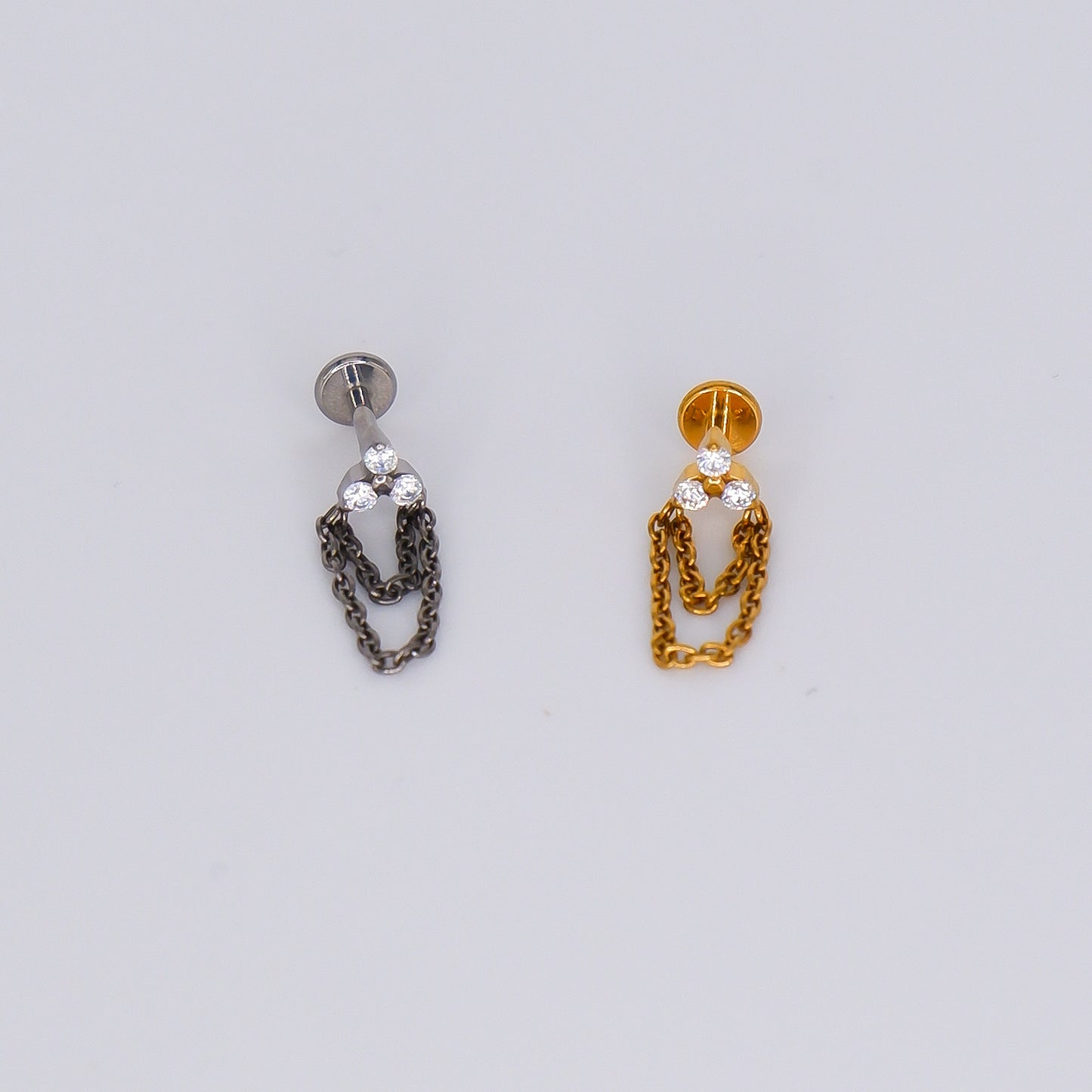 Piercing Achatado 3 Brilhos