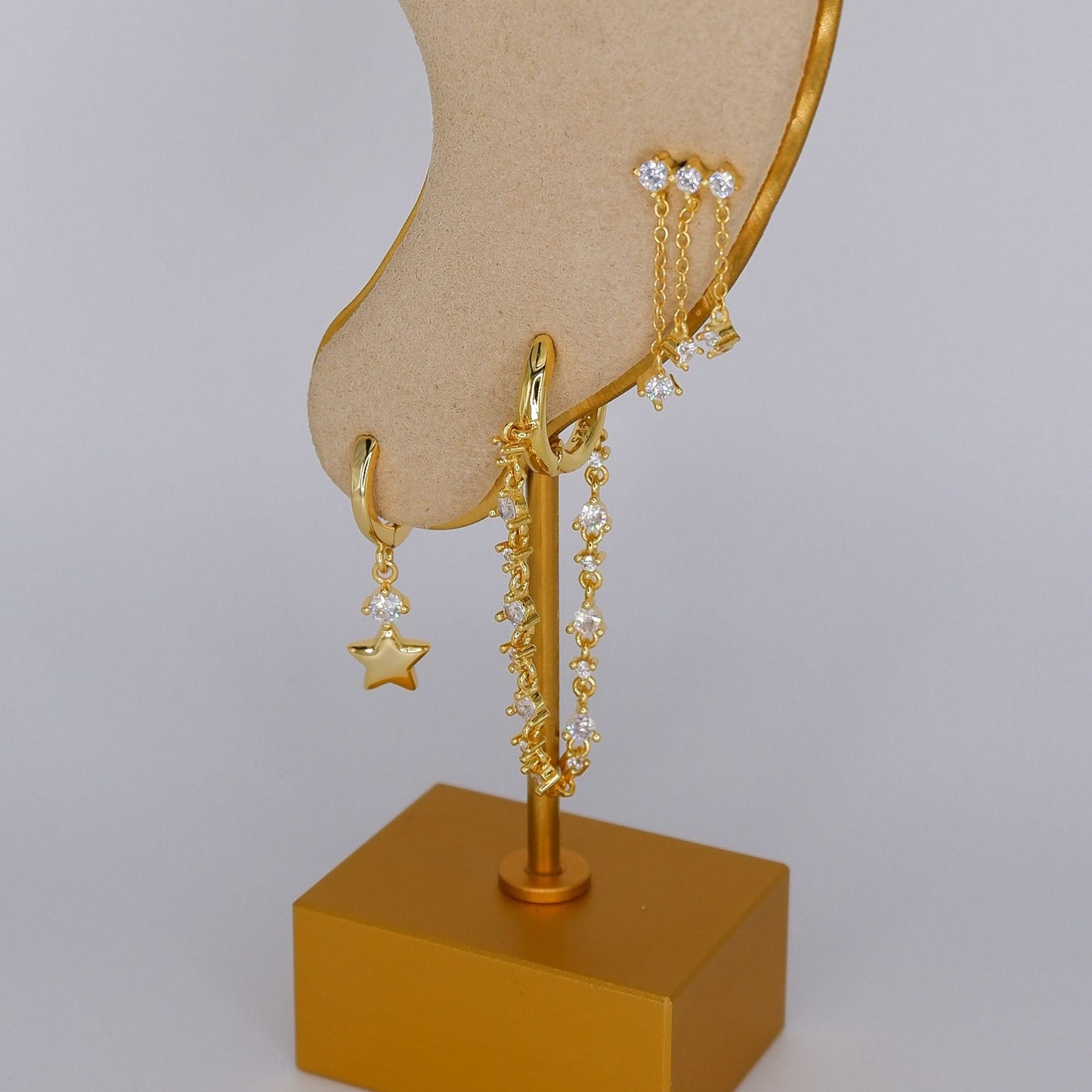 Argola S925 Transparente c/ Brilhantes