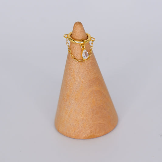 Argola Piercing S925 Gota Pendente