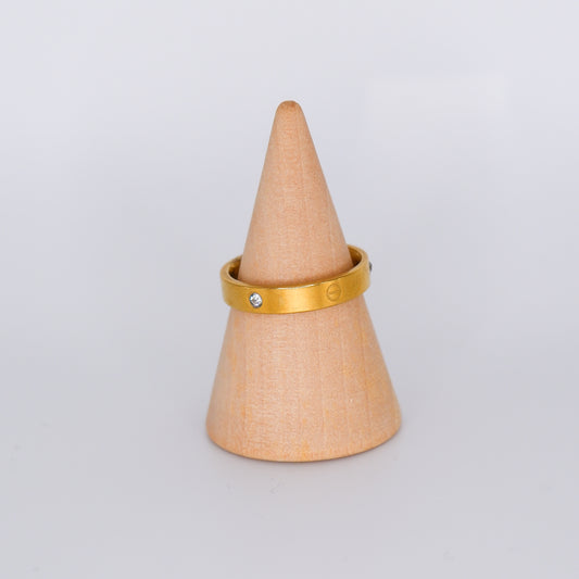 Anel dourado inspiração Cartier