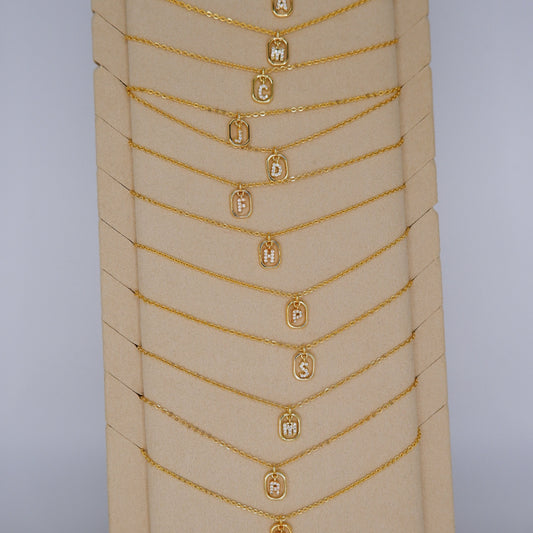 Colar S925 Letras Retângulo