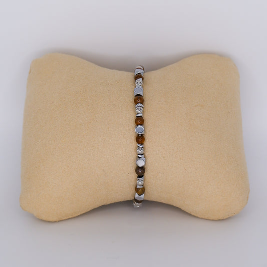 Pulseira com Pedras Castanhas