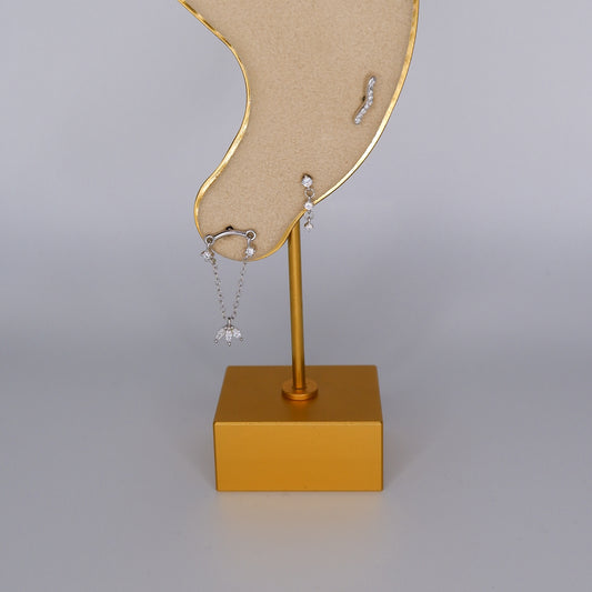 Piercings Achatados Prateados #1 com Pendentes