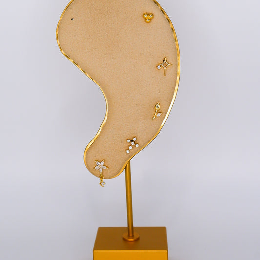 Brinco Espeto Individual Dourado S925