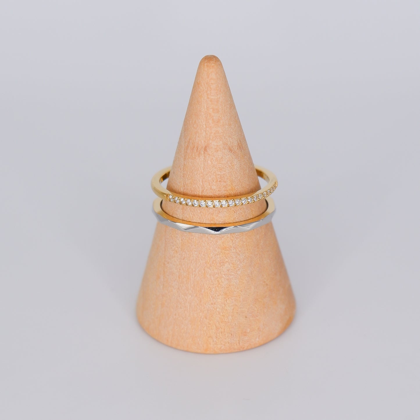 Anel Duplo Bicolor Brilhante