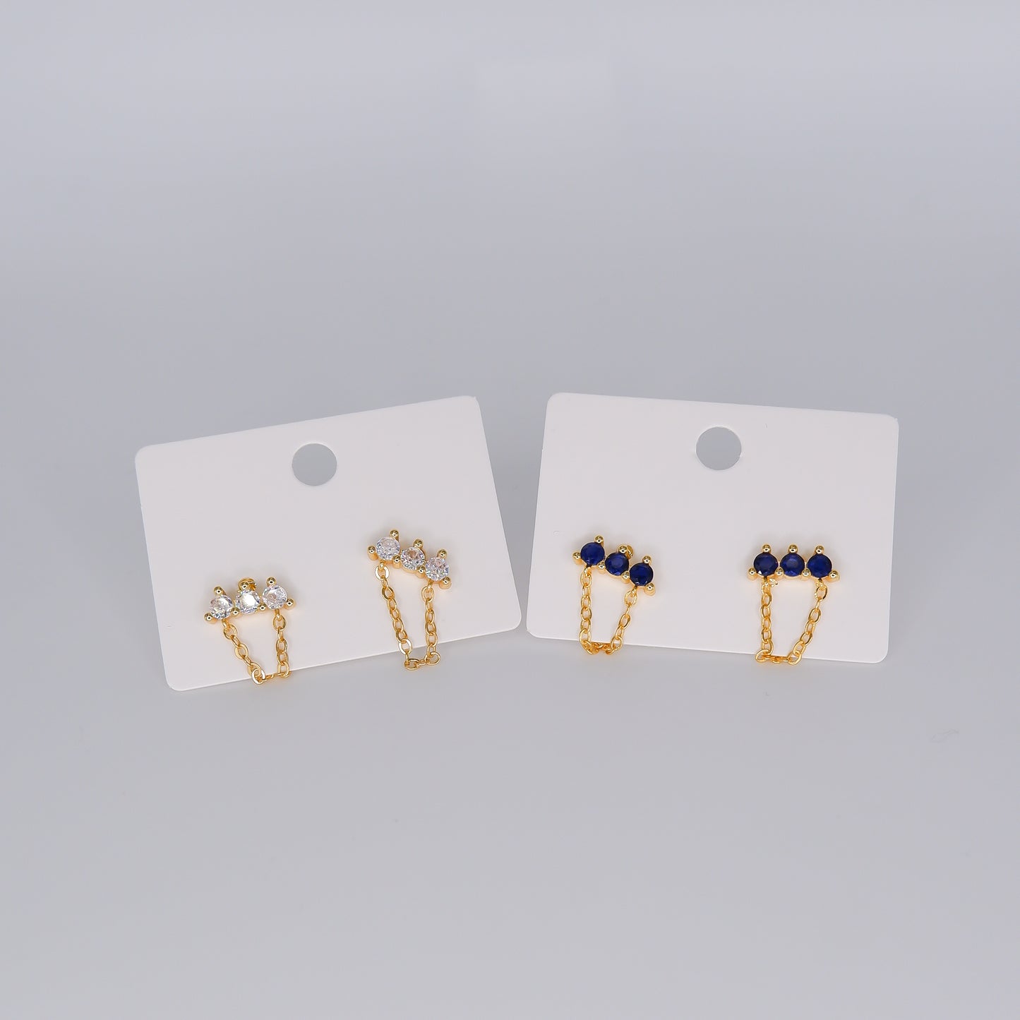 Brinco 3 Pedras com Corrente