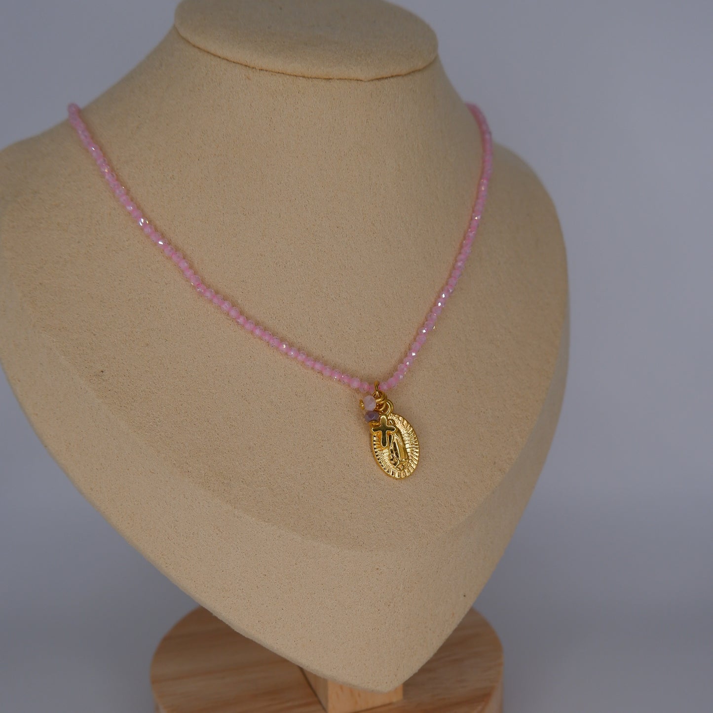 Colar Link & Love Medalha Rosa Bebé