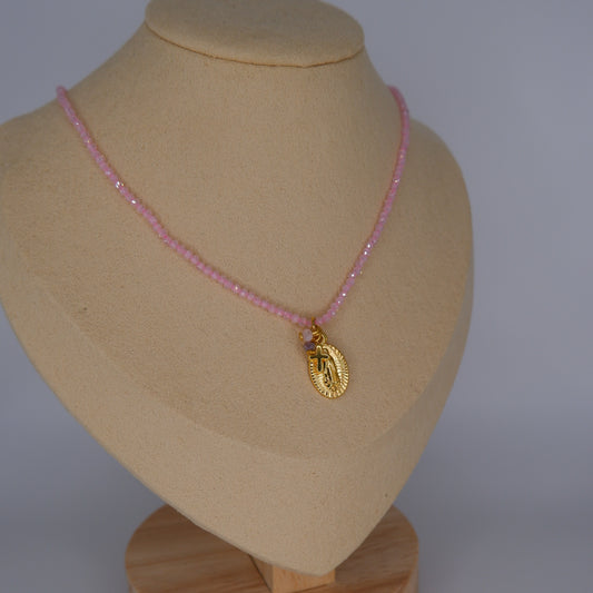Colar Link & Love Medalha Rosa Bebé