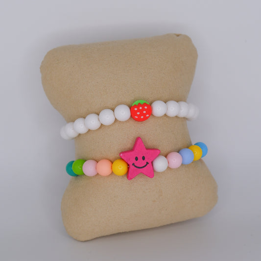 Pulseira Elástico Estrela e Morango