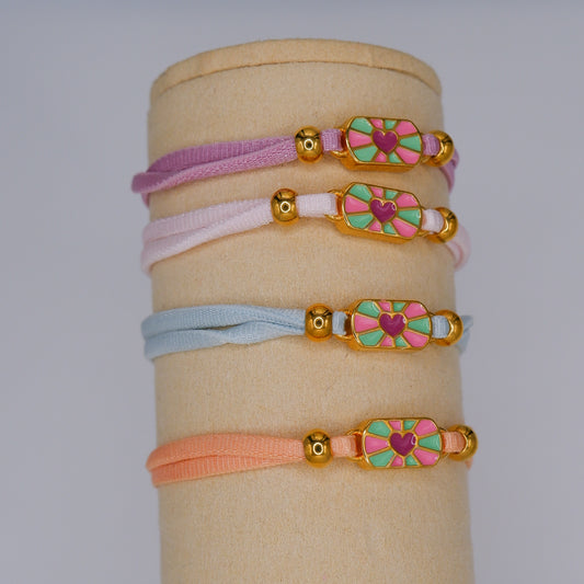 Pulseira Link & Love Criança Coração Colorido