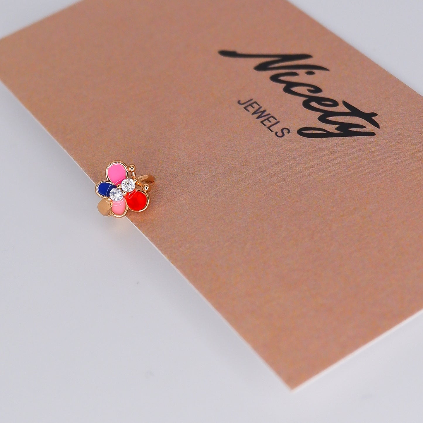 Mini Argola 5,5mm Aço Inoxidável Borboleta Colorida