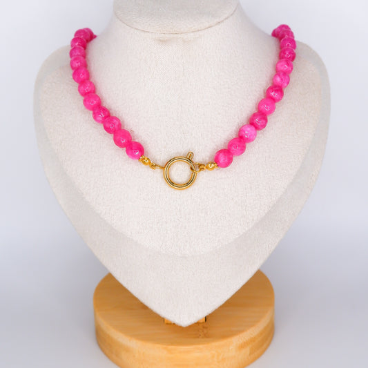 Colar Bolas Rosa