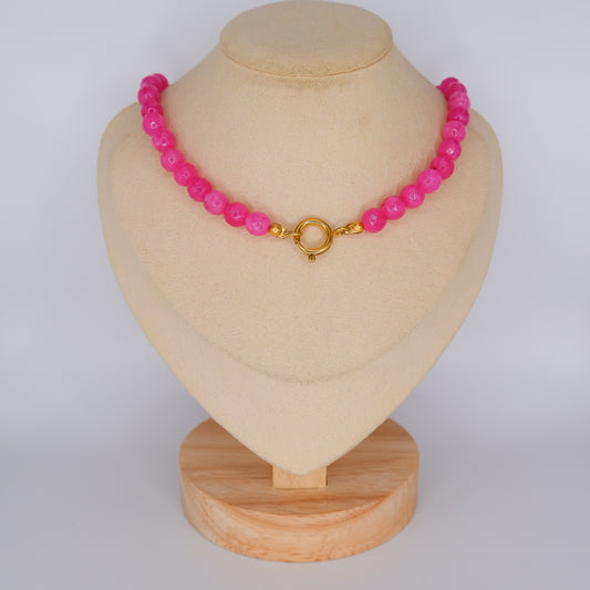 Colar Bolas Rosa