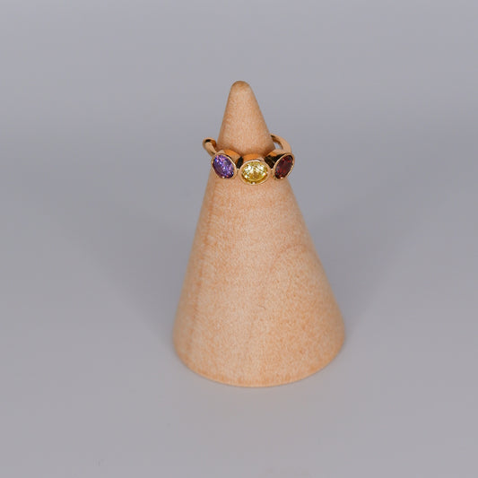 Earcuff Dourada Lilás, Amarela e Vermelha