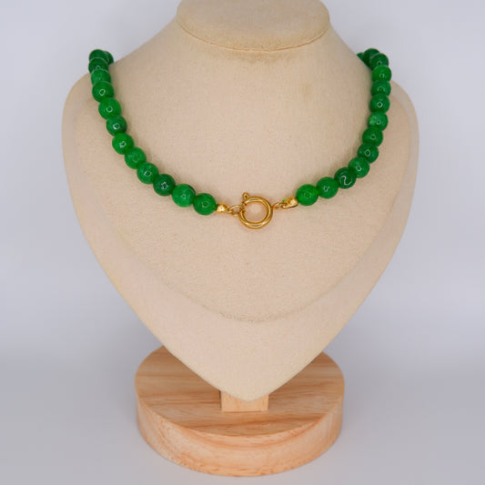 Colar Bolas Verde Escuro