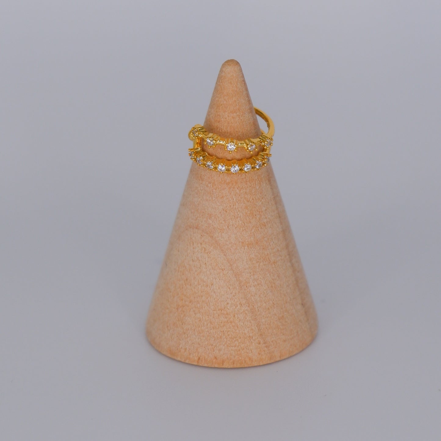Earcuff Dourada Dupla Brilhantes