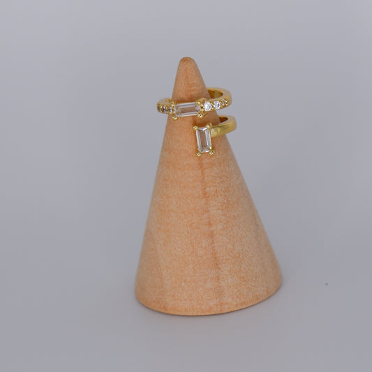 Earcuff S925 Dourada Brilhantes