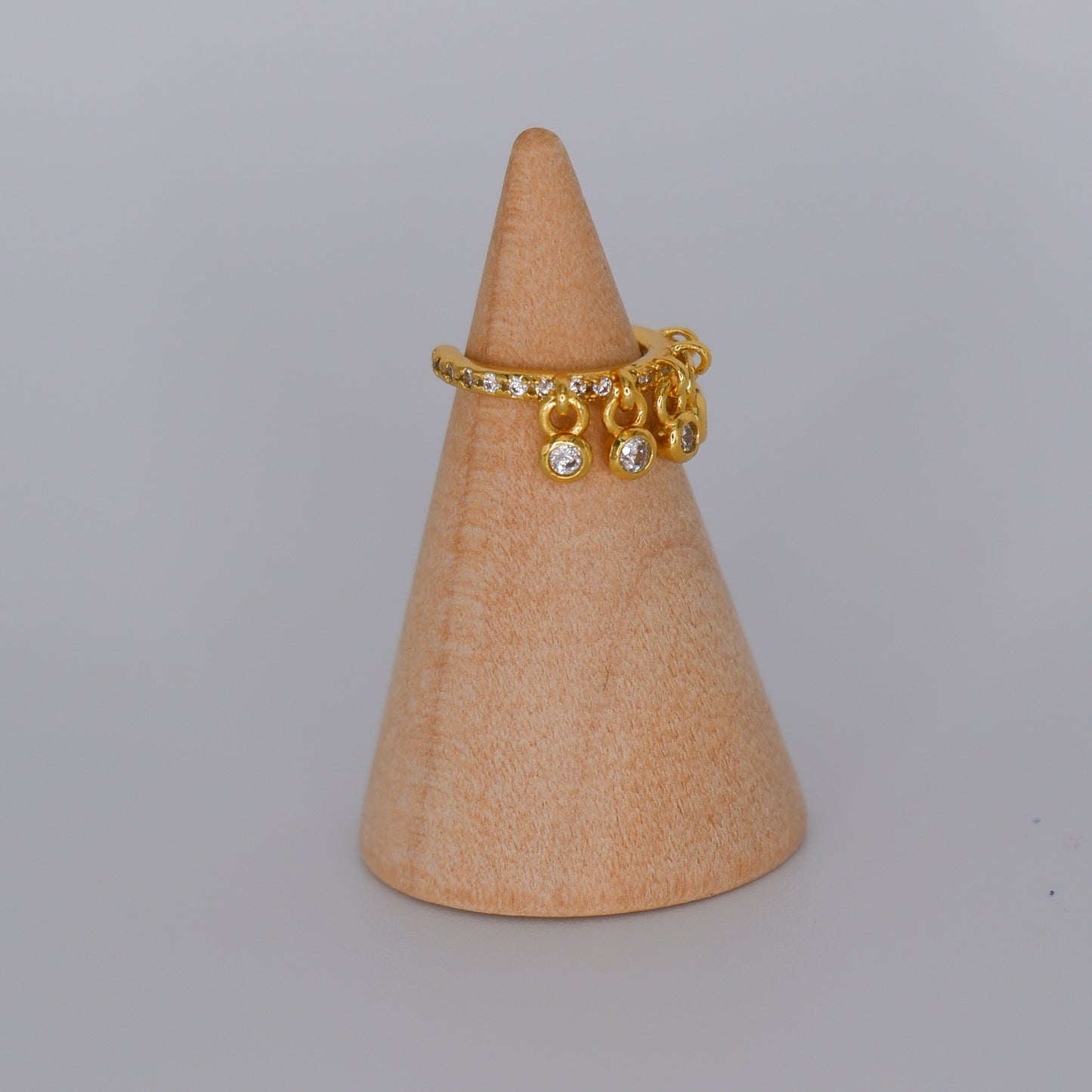 Earcuff S925 Dourada Pendentes Brilhantes