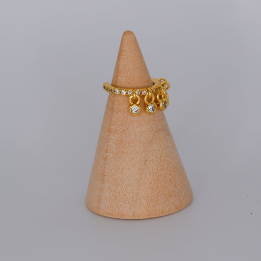 Earcuff S925 Dourada Pendentes Brilhantes