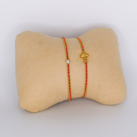 Pulseira Aço Inoxidável Cruz e Brilho