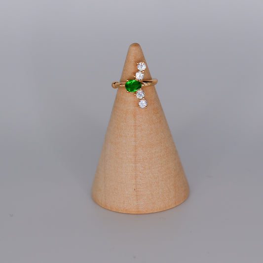 Earcuff Hipoalergénica Pedra Verde