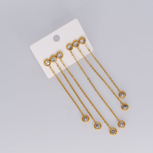 Brinco Espeto Brilhos Pendentes