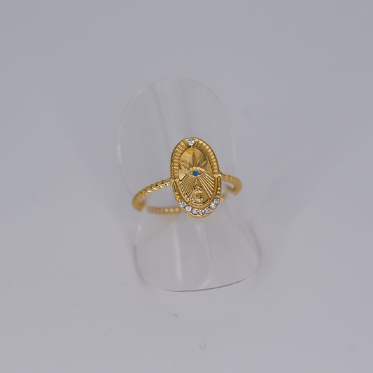 Anel Ajustável Medalha Oval
