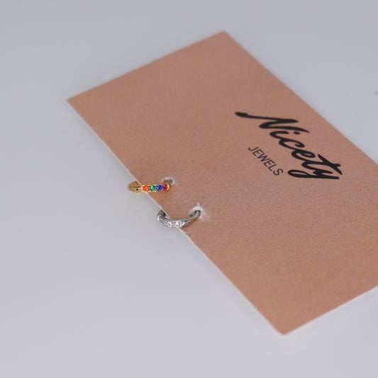 Mini Argolas 5,5mm Aço Inoxidável Colorida e Transparente