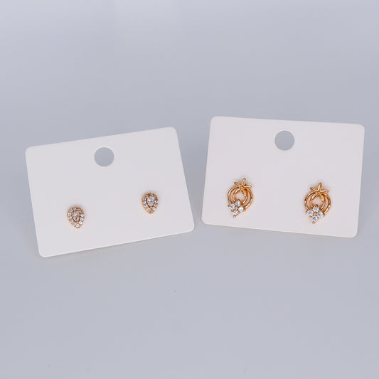 Brincos de Espeto Hipoalergénicos Gota Brilhante e Flores