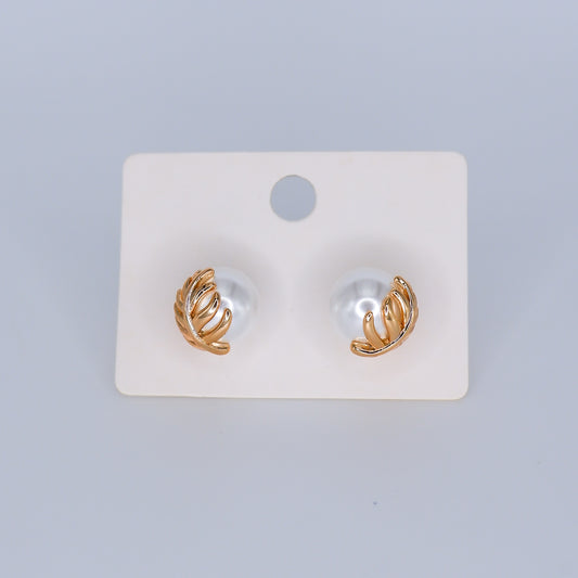 Brinco de Espeto Hipoalergénico Pérola com Folha