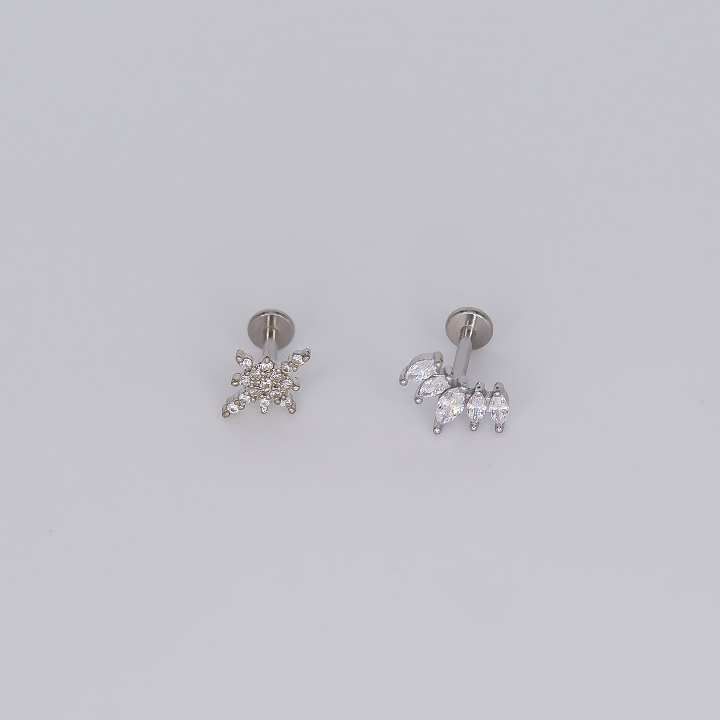 Piercings Achatados Prateados