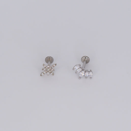 Piercings Achatados Prateados
