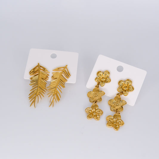Brinco de Espeto Folha e Flores