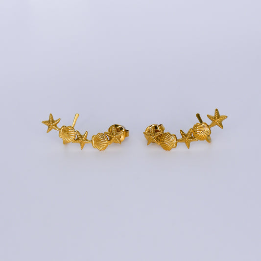 Brinco de Espeto com Earcuff Mar