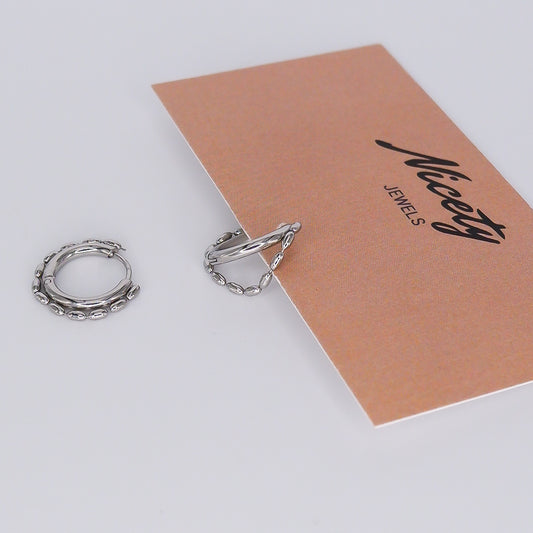 Argola Prateada Dupla