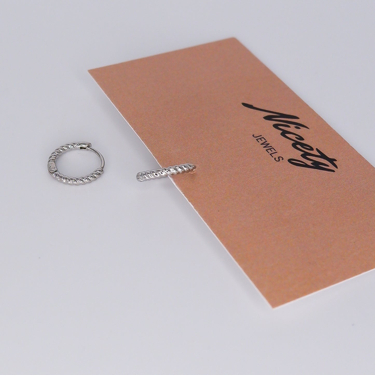 Argola Prateada Entrelaçada